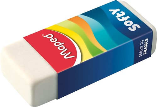 Maped gomme Softy, medium, blanc, blister de 2 pièces-2