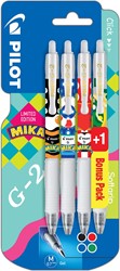 Pilot roller G-2 07 Mika, blister de 3+1 gratuit en couleurs assorties