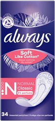 Always Soft Like Cotton protège-slip Normal Classic, paquet de 34 pièces