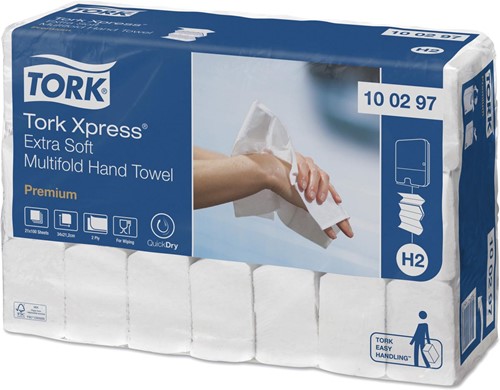 Tork Premium Xpress® essuie-mains extra doux XL, multifold, 2 pli, système H2, blanc-2
