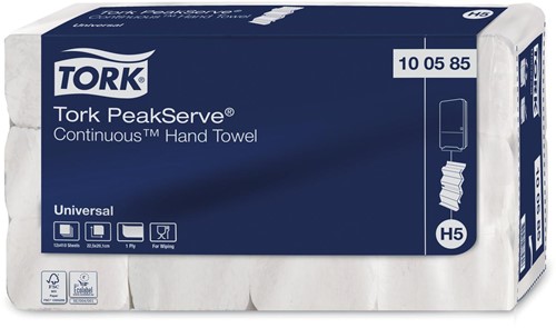 Tork Peakserve Continue essuie-mains, 1-plis, H5 Universal, blanc, paquet de 12 pièces-2