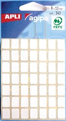 Agipa étiquettes blanches en pochette ft 9 x 13 mm (l x h), 343 pièces, 49 par feuille