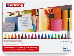 Edding feutre e-1200 20 feutres en boîte métallique