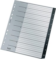 Leitz Recycle intercalaires, ft A4, perforation 11 trous, PP, noir, 1-10