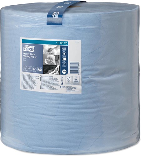 Tork Heavy Duty papier de nettoyage rouleau 2-plis, système W1, bleu