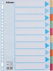 Esselte intercalaires 10 onglets, carton de 275 g/m²