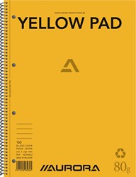 Aurora Yellow Pad bloc de collège, ft A4, 160 pages, papier recyclé, ligné