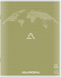 Aurora Writing 60 cahier de brouillon en papier recyclé, 96 pages, ligné, vert mousse