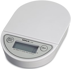 MAUL Pèse-lettres à pile Oval, pèse jusqu'a 2kg, intervalle de poids 1gr, batterie incluse, blanc