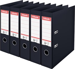 Esselte classeur à levier Power N1, dos de 7,5 cm, noir, paquet de 5 pièces