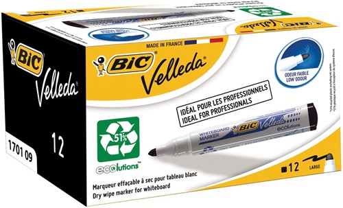 Bic marqueur pour tableaux blancs Velleda 1701, noir-2