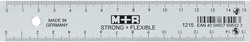 M+R Strong & Flexibel latte, avec échelle de mesure pour droitiers et gauchers, 15 cm, transparent