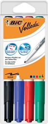 Bic marqueur tableau blanc Velleda 1741, en couleurs assorties, étui de 4 pièces