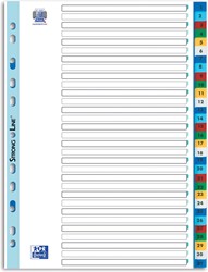 OXFORD intercalaires, format A4, en PP, 11 trous, onglets colorés, jeu 1-31