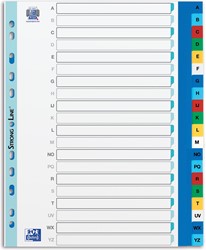 OXFORD intercalaires, format A4 maxi (pour pochettes), en PP, 11 trous, onglets colorés, jeu A-Z