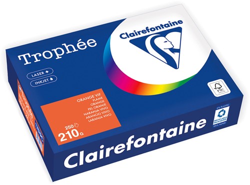 Clairefontaine A4 210g orange vif 1767 FSC <br>Par paquet de 250 feuilles