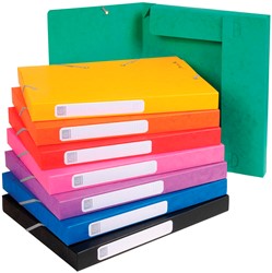 Exacompta Boîte de classement Cartobox dos de 2,5 cm, couleurs assorties: vert, bleu, jaune, rouge, or...