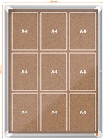 Nobo Premium Plus vitirine intérieure, porte rotante avec serrure, liège, 9 x A4-3