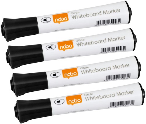 Nobo Glide marqueur pour tableau blanc, pointe ronde, paquet de 10 pièces, noir-1