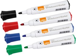 Nobo Glide marqueur pour tableau blanc, pointe ronde, paquet de 10 pièces, couleurs assorties