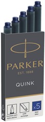 Parker Quink cartouches d'encre, permanent bleu, boîte de 5 pièces