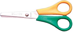 Bouhon ciseaux, ft 14 cm, gauche, bouts rond, inox, jaune/vert