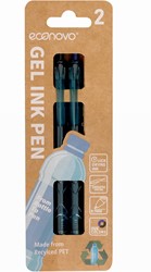 Econovo roller à encre gel, 0,7 mm, blister de 2 pièces, noir-bleu