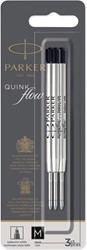 Parker Quinkflow recharge pour stylo bille, pointe moyenne, noir, blister de 3 pièces