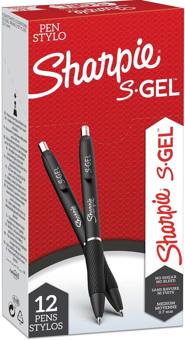 Sharpie Rouge Sharpie S-gel roller, pointe moyenne, rouge Inapa Luxembourg