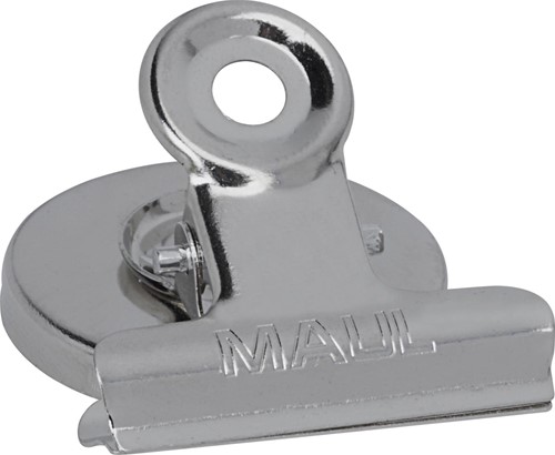 MAUL Pinces-lettres Bulldog avec aimant, 40mm, blister 2 pces, argent clair