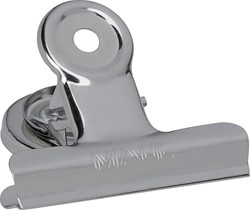 MAUL Pinces-lettres Bulldog avec aimant, 52 mm, blister 2 pces, argent clair