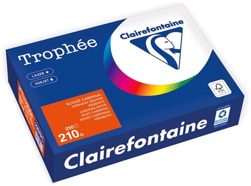 Clairefontaine A4 210g rouge cardinal 2207 FSC <br>Par paquet de 250 feuilles