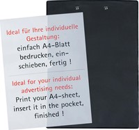 MAUL Porte-bloc PVC A4 portrait, plastifié, avec pochette transparante, noir-3