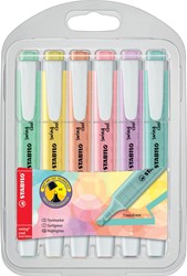 STABILO swing cool pastel surligneur, étui en plastique de 6 pièces en couleurs assorties