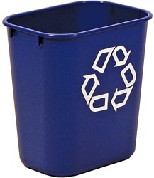 Rubbermaid corbeille de recyclage, sans bacs de séparation, 26,6 l, bleu