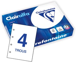 Clairalfa Perfocopy blanc A4 80g 4 perforations 2989 <br>Par paquet de 500 feuilles