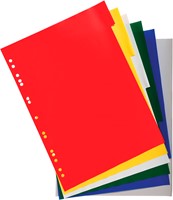 Exacompta intercalaires pour ft A4, en PP 12/100e, 6 onglets, couleurs assorties-2