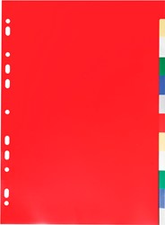 Exacompta intercalaires pour ft A4, en PP 12/100e, 12 onglets, couleurs assorties