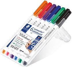 Staedtler whiteboardmarker Lumocolor, étui chevalet de 6 pièces en couleurs assorties