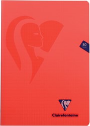 Clairefontaine cahier mimesys pour ft A4, 80 pages, couverture en PP, quadrillé 4 x 8, couleurs assorties