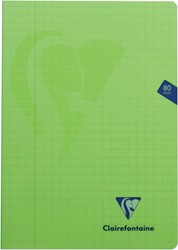 Clairefontaine cahier mimesys pour ft A4, 80 pages, couverture en PP, quadrillé 10 mm, couleurs assorties