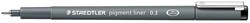 Staedtler pigment liner fineliner, pointe ronde, largeur de trait 0,3 mm, noir