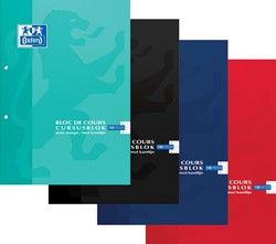 Oxford bloc de cours School, couleurs assorties, ft A4, 100 feuilles, quadrillé commercial