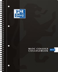 Oxford School bloc collège, ft A4, 180 pages, 4 trous, ligné, noir