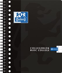 Oxford School bloc collège, ft A5+, 160 pages, 17 trous, marge, ligné, noir