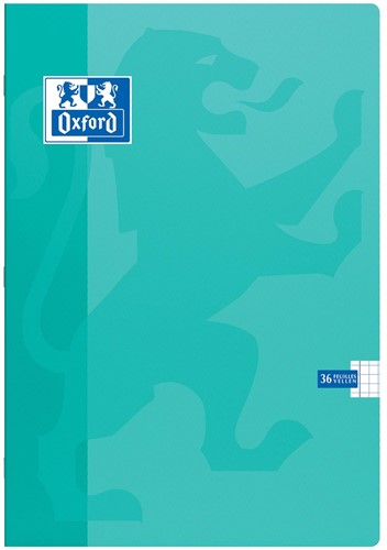 Oxford School cahier, ft A4, 72 pages (36 feuilles), quadrillé 5 mm, couleurs assorties-2