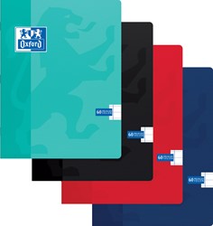 Oxford School cahier, ft A5, 120 pages (60 feuilles), avec marge, ligné, couleurs assorties
