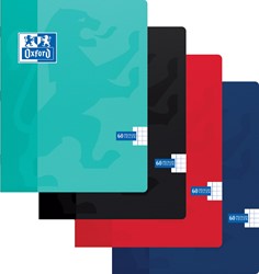 Oxford School cahier, ft A5, 120 pages (60 feuilles), quadrillé 5 mm, couleurs assorties