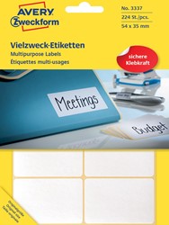 Avery Zweckform 3337 étiquettes multi-usages ft 54 x 35 mm (b x h), 224 étiquettes, blanc