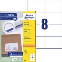 Avery Zweckform 3427, étiquettes universelles, Ultragrip, blanc, 200 feuilles, 105 x 74 mm-2